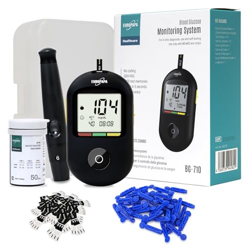 EUROPAPA® Misuratore di glicemia con strisce reattive per la glicemia