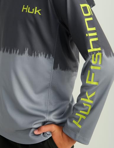 HUK Boys' Pursuit Patterned Crew Sleeve, Performance Shirt for Kids3