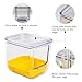 PINVNBY 2 in 1 Bird Bath for Cage,No Mess Parrot Bath Feeder with Hooks Hanging Parakeet Caged Bathing Tubs Multifunction Cube Budgie Shower Box for Canary Cockatiel Lovebird