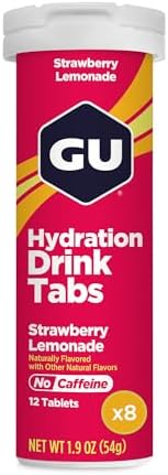 GU Energy Hydration Electrolyte Drink Tablets, 8-Count (96 Servings), Strawberry Lemonade