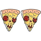 Charmart Pizza Lapel Pin 2 Piece Set Food Enamel Brooch Pins Accessories Badges Gifts