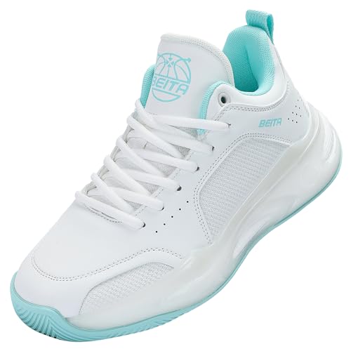 Image of Beita Basketball Shoes for Women Sports Shoes Fashion Sneakers Non Slip Wear Resistant, WhiteMoon, 7