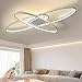 Produktbild J.SUNUN LED Deckenleuchte 68W 5500LM Dimmbar Wohnzimmerlampe mit Fernbedienung Esszimmerlampe wohnzimmer Decke lampe Deckenlampe Modern Oval novel Design Esstischlampen Schlafzimmerlampe 95CM Weiß