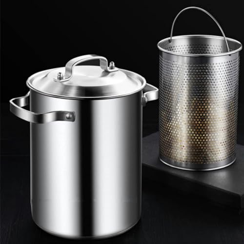 Marmites de Cuisson, marmite à Asperges, cuiseur à Vapeur pour légumes en Acier Inoxydable 304, marmite à pâtes Spaghetti, poêle à Frire à l'huile, Outil de Cuisine Domestique avec