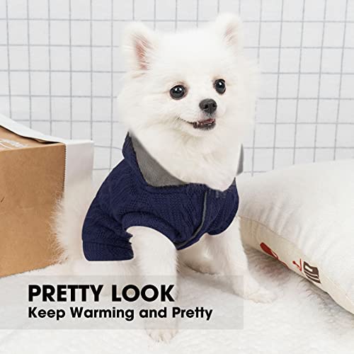 Dog Sweater with Fleece Lining, Winter Dog Coat, Dog Hoodie, Small Pet Jacket, Warm Puppy Clothes with Hood for Small… - Image 3