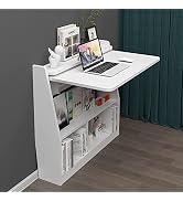 Pmnianhua Wandgemonteerde Drop-Leaf Tafel, Houten Laptop Bureau, Opvouwbare Hangtafel Plank, Multifu...