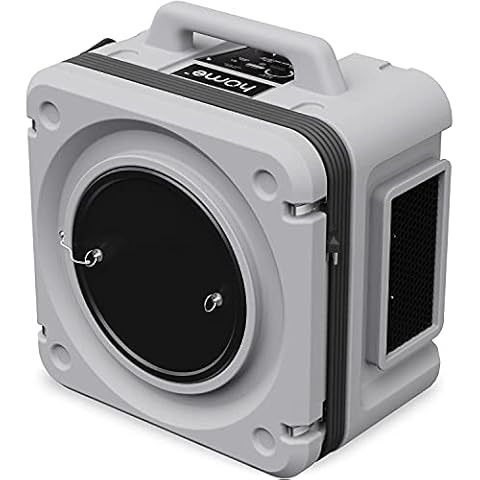 hOmeLabs Portable Air Scrubber with 3 Stage Filtration — Stackable Negative Air Machine for Industrial and Commercial Use — Heavy Duty Air Cleaner with Pre Filter, Carbon Filter, and HEPA Filter Cover