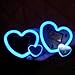 2PCS Solar Heart Lights for Car Window - Auto On/Off at Night, No Wiring Needed, Waterproof Romantic Gift for Her/Him, Car Gift Anniversary, Windshield Dashboard Decoration (Blue)