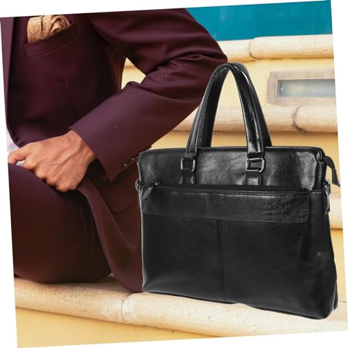Gadpiparty 1pc Pu Leather Briefcase for Men Stylish Business Laptop Bag Capacity for Work College and Travel Professional Messenger Shoulder Bag3
