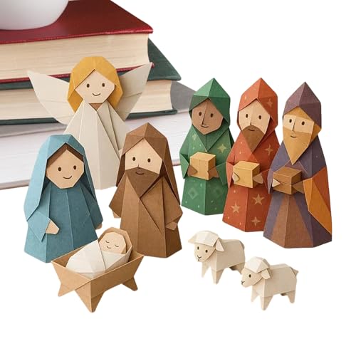 Weihnachtskrippe Papier 17 Weihnachtskrippe Aus Papier Zum Selberbasteln, 18x12x1cm...