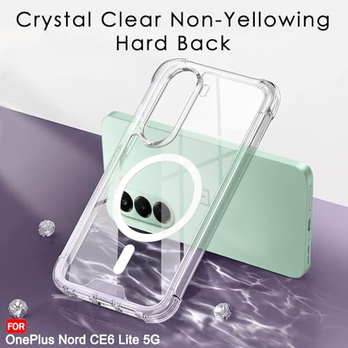 Image of TheGiftKart Shockproof Ultra-Hybrid Back Cover Case for OnePlus Nord CE 6 Lite 5G Compatible with MagSafe | 360 Degree Protection | Crystal Clear Hard Back Cover Case (PC & TPU, Transparent Bumper)
