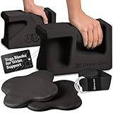 Deep-Zen PRO Yoga Blocks | Ergonomic Yoga Block 2 Pack for Wrist Comfort and Support | EVA Foam Exercise Blocks, 2x Knee Pads & Yoga Strap | Pilates Block Set | Bricks to Eliminate Wrist Pain, Black