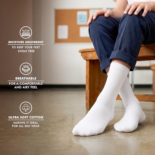 Image of Supersox Regular School Uniform Socks for Kids, Made with Breathable, Anti Odour & Moisture Absorbent Combed Cotton with a Extra Durable Welt, Ideal For All Day Wear (Pack Of 5)