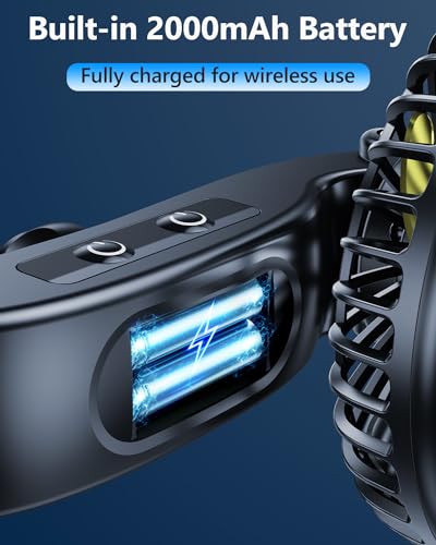 DICMKY Dual Head Car Cooling Fans for Back Seat for Kids, Battery Powered Rechargeable Usb 5V/ 12V /24V Car Backseat Headrest Fan for Baby Rear Facing, Car Seat Cooler That Blow Cold Air for Vehicles — view 3