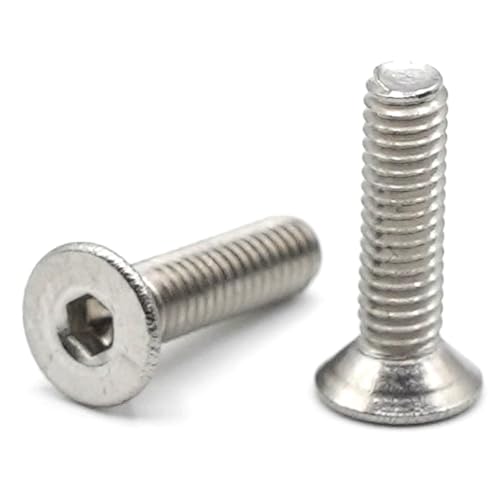20x Vis FHC M2.5 x 10mm inox - Vis fraisée 6 pans creux en Acier Inoxydable A2 - ISO 10642 Vis à métaux tête fraisée filetage complet Vis métrique pour écrou, clé allen M2.5x10