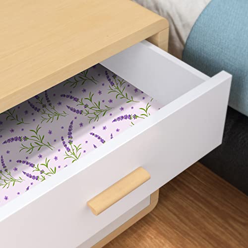 SCENTORINI Lavender Scented Drawer Liners, Scent Paper Liners for Drawers, Fragrant Drawer Liners for Drawers Closets Wardrobe Dresser Shelf, 6 Sheets