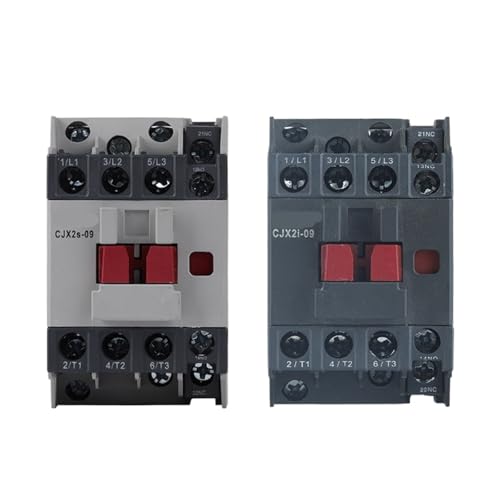 Contacteur AC triphasé CJX2s 9A 220V avec contacts auxiliaires 1NO + 1NC pour rail DIN