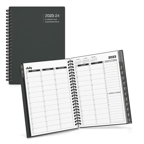 Dunwell Appointment Daily Planner 2023-2024 (6X8.25) - Academic Planner With Tabs, June 2023 - June 2024, Calendar Appointment Book With 15 Minute Increments, Daily Planner With Hourly Schedule #TOP8
