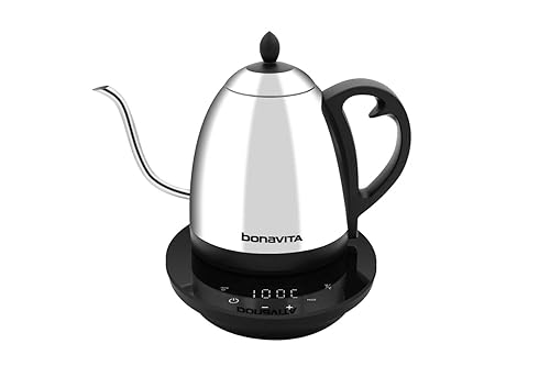 Bonavita Cosmopolitan 1.0L Gooseneck Electric Kettle, Stainless Steel Water Boiler