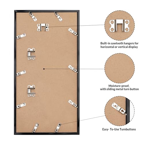 Image of LaVie Home 16x28 Picture Frame for Wall Display, 16x28 Black Picture Frame with HD Plexiglas, 16 x 28 Photo Frame 1 Pack, Display Frame for Vertical or Horizontal, Classic Collection