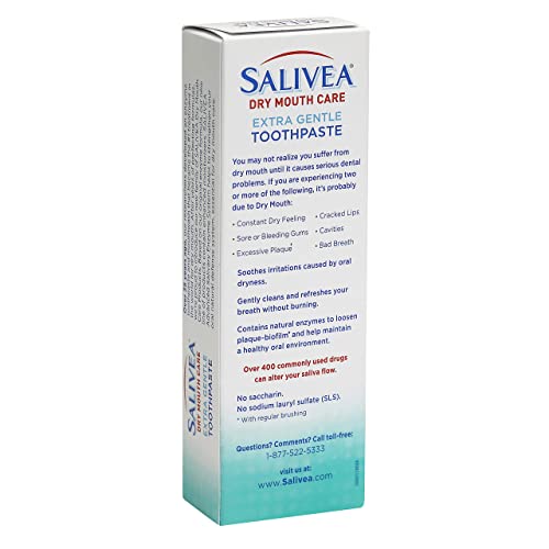 Salivea Dry Mouth Toothpaste - Soothing Mint Toothpaste With Natural Salivary Enzymes - Gentle Toothpaste To Aid Dry Mouth Care - Natural, Paraben Free Dry Mouth Toothpaste - Mint Flavor (2 Pack) #TOP1
