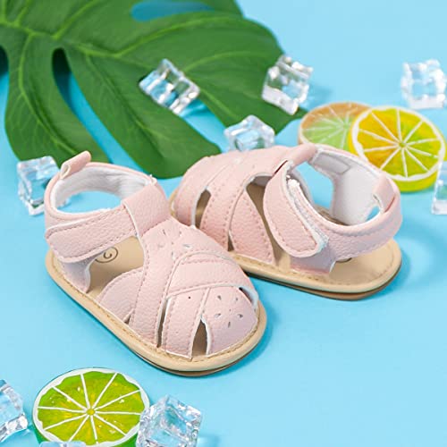 Babelvit Infant Baby Girl Boy Sandals Comfort Premium Summer Outdoor Casual Beach Shoes with Flower Bowknot Anti Slip Rubber Sole Newborn Toddler Prewalker First Walking Shoes by Babelvit - Image 3