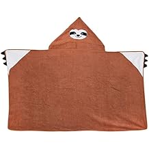 Sloths Beach Towel for Kids Soft Fleece Thicken, Swim Cover-ups Hooded Bath Towels for 0 to 7 Years Old Boys | Girls