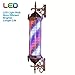Produktbild JI TA Barber Pole Led Light,barbierstab Leuchtende Friseur Salon Licht Schild Rotierend Friseur Pole Rot Weiß Blaue Streifen Wasserdichte Wandleuchte A/C / 120cm/47in