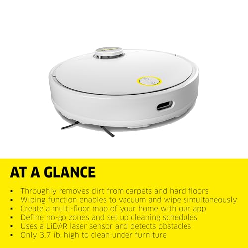 Kärcher - RCV 3 Robot Vacuum Cleaner with Mop Function 2500Pa- Remote Control via App, LiDar Laser Navigation - Floor Mapping, Obstacle Detection - 120 min Run-Time - for Hard Floors and Carpets by KÄRCHER - Image 3