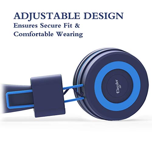 Elecder I37 Kids Headphones Children Girls Boys Teens Foldable Adjustable On Ear Headphones 3.5Mm Jack Compatible Cellphones Computer Mp3/4 Kindle School Tablet Blue/Light Blue #TOP4
