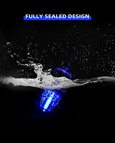 Bluewing 3Pcs Deep Drop Light Led Fishing Light 2100 Ft Underwater Fish Attracting Lamp Fishing Flashers For Swordfish, Tilefish, Halibut, Tuna, Grouper, Blue, 4.3" #TOP5