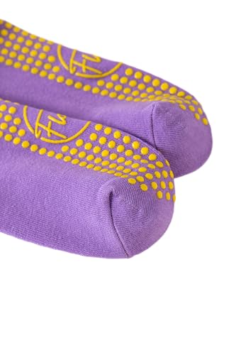 Image of Non-Slip Pilates Socks for Women with Grips - Barre, Yoga, Workout, Studio Grip Socks - Toeless, Breathable, Anti-Skid