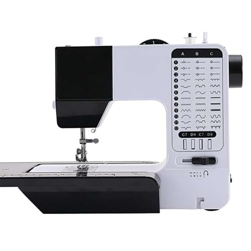QUSYZD Tragbare Hochleistungs-Stickmaschine, multifunktionale Industrienähmaschine mit 38 integrierten Stichen, Verlängerungstisch,