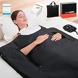 Cransidium Infrared Sauna Blanket for Home: Extra Large Portable Design for Full Body Detox & Relaxation - Far Infrared Heating Adjustable 86-176℉ & 20-60 Min Timer 74.8 x 35.5Inch Extra Large PVC