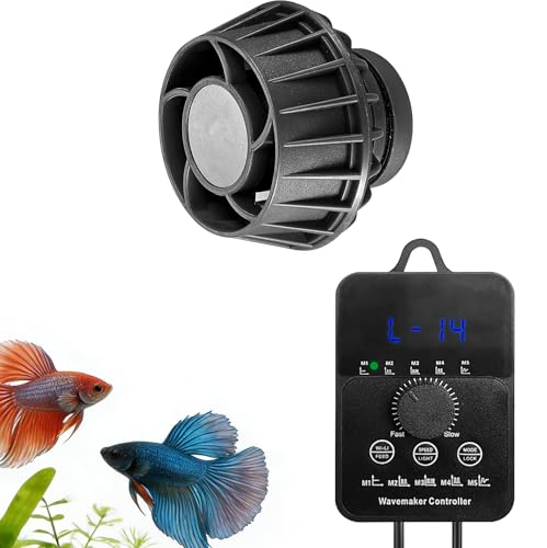 Pompa di Movimento Acquario, Pompa Mini 12W con 5 Modalità & 10 Velocità, Portata 8000L/H, Magnetica per Acquari fino a 80cm – Bluetooth & Sensore di Luce