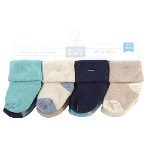 Image of Hudson Baby Baby 8-pack Cotton Rich Newborn and Terry Socks