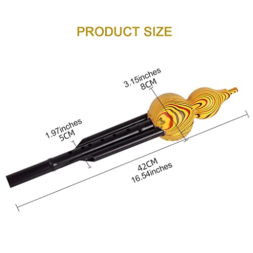 Flutes Hulusi C, Folk Instrument Rosewood Hulusi, Wood Grain Three-Tone Cucurbit, B Flat Chinese Traditional Instrument, For Beginners Musical Amateurs (Size : A) #TOP6