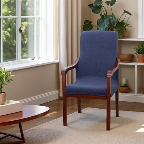 Deisy Dee Stretch Arm Chair Covers, Mid Century Chair Slipcovers, Accent Chair Covers (Navy) by Deisy Dee - Used condition - CA$23.89