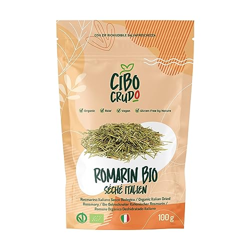 Feuille de Romarin Bio - 100g. Romarin Bio pour Tisane et Infusion. Feuilles de Romarin Seche de la Plante de Romarin. 100% Naturel Séchés au Soleil.