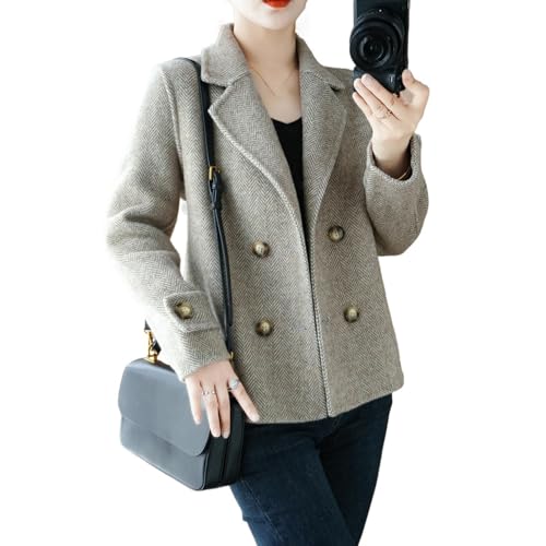 Veste courte femme cachemire double face anti-froid style décontracté S