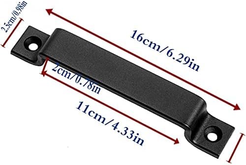 WANLIAN Sliding Barn Wood Door Handle | Black Solid Steel Door Handle | Pulling Door Black Steel (Black)