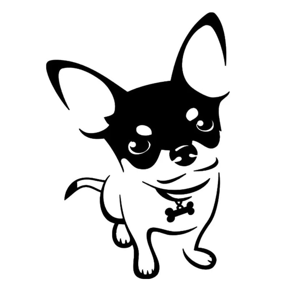 Dabhuoc One Color Chihuahua Puppy Car Sticker Auto Body Bumper Windows Motorcycle Laptop Walls