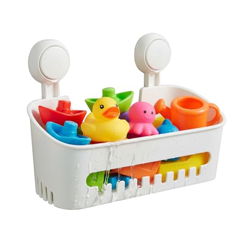 Dewsea Bath Toy Storage Organizer for Kids, No-Drill Suction Cup Shower Caddy, Bathtub Toy Holder with Drain Holes, Waterproof Bathroom & Kitchen Storage Basket by Dewsea - Used condition - CA$23.79