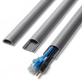 ZhiYo Cord Covers for Wires on Wall, 39in(3 x L13in) Cable Hider for Hiding 1-2 Cables, PVC Wire Covers for Cords on Wall Mount TV in Home or Office, Grey W1in x H0.41in