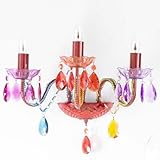 Wandluester Kronleuchter 3 armig bunt