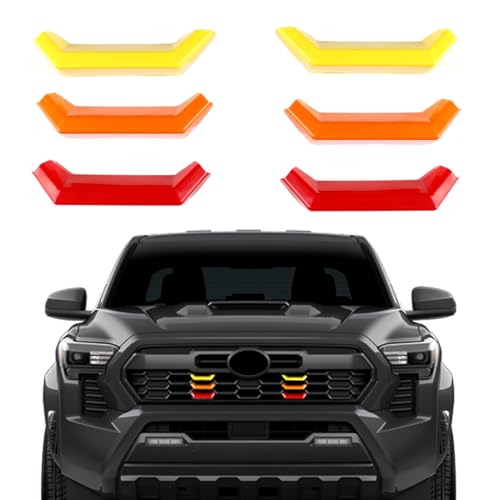 Lanyun Grill color insert badge emblem compatible with Toyota Tacoma 2024 2025 Taco grills cover exterior accessories 3 pcs (Left+Right)
