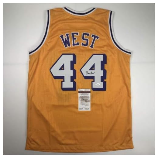 Autographed/Signed Jerry West Los Angeles LA Yellow Basketball Jersey JSA COA