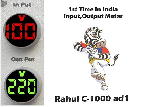 Image of Rahul C-1000 ad1 1 Kva, 90-260 Volt Manual, 8 Booster, Air Coolers / LCD, LED Up to 84 inch with Input Output Meter Use a Maximum 4 A Load This Autocut Digital Voltage Stabilizer, White
