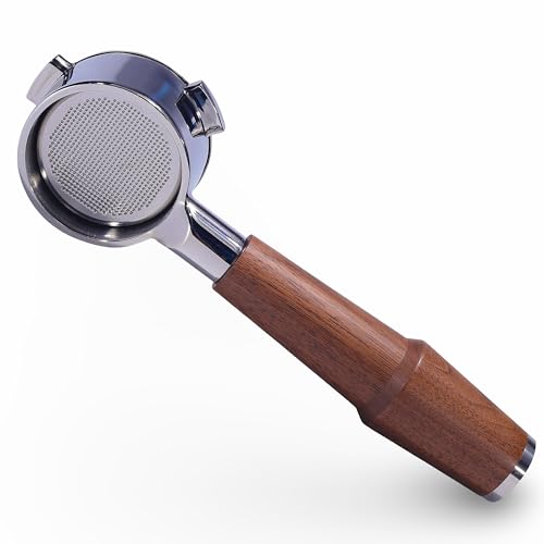 KNODOS Bottomless Portafilter 54mm Walnut for Breville Barista Express, Pro, Touch, Bambino Plus | Premium Naked Portafilter | Fits BES870XL, BES878, BES880 | Includes 18–21g Filter Basket