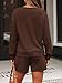 LILLUSORY Lounge Sets for Women Sweat Matching Two Piece Short Set Sweatsuits 2 Piece Casual Pajama Fall Fashion Outfits 2026 Clothes with Pocket Brown L